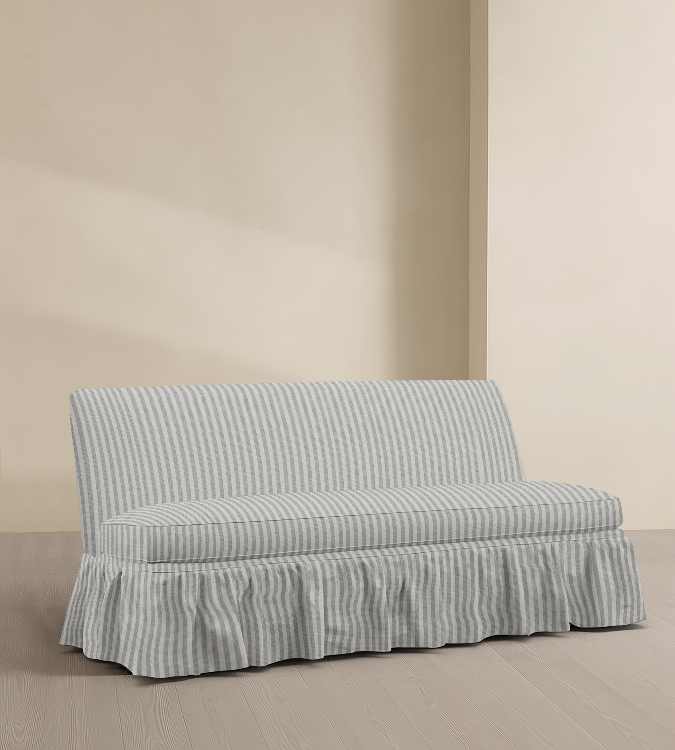 The Belgravia – 68" Ruffle Skirted Armless Sofa