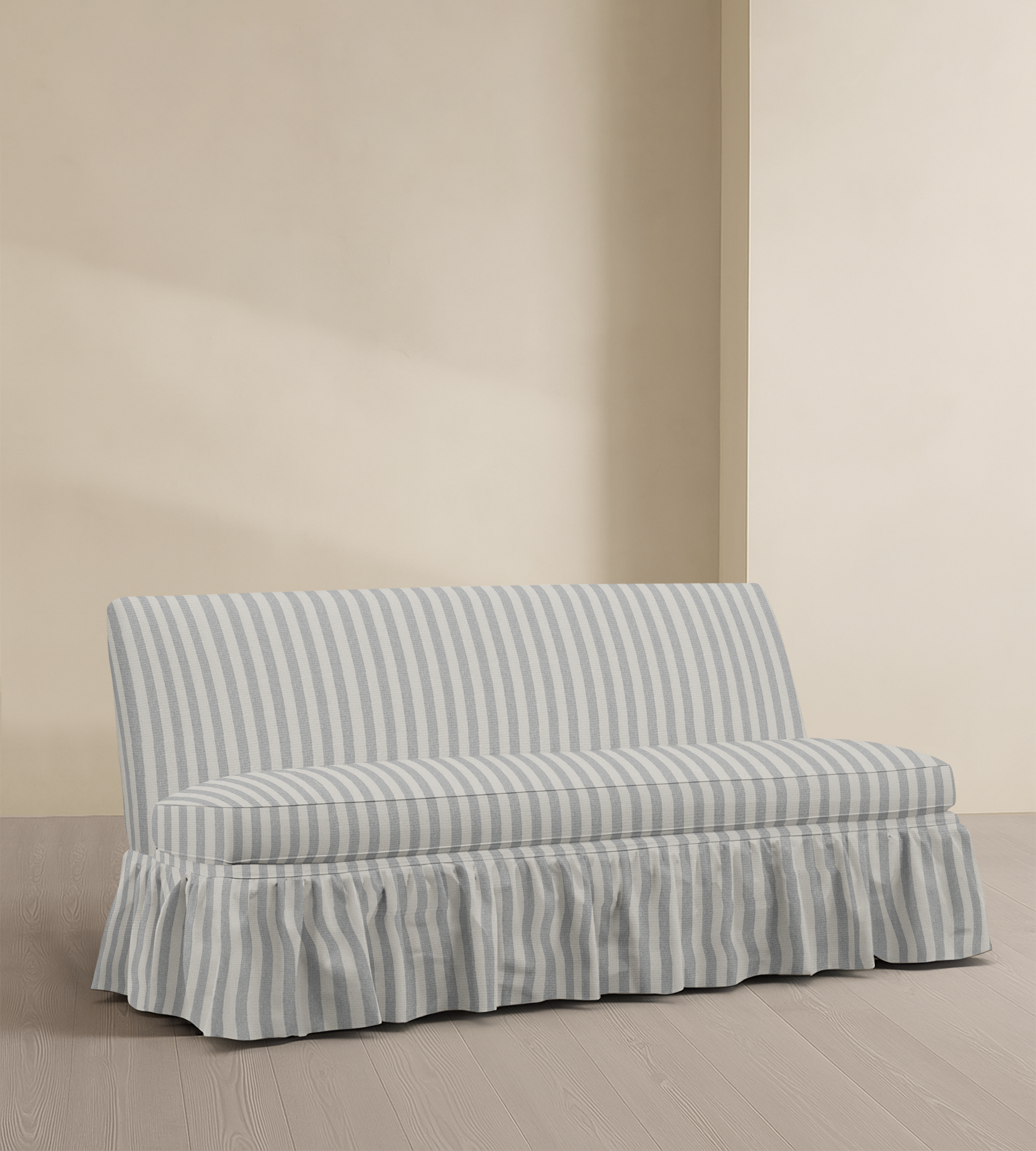The Belgravia – 68" Ruffle Skirted Armless Sofa