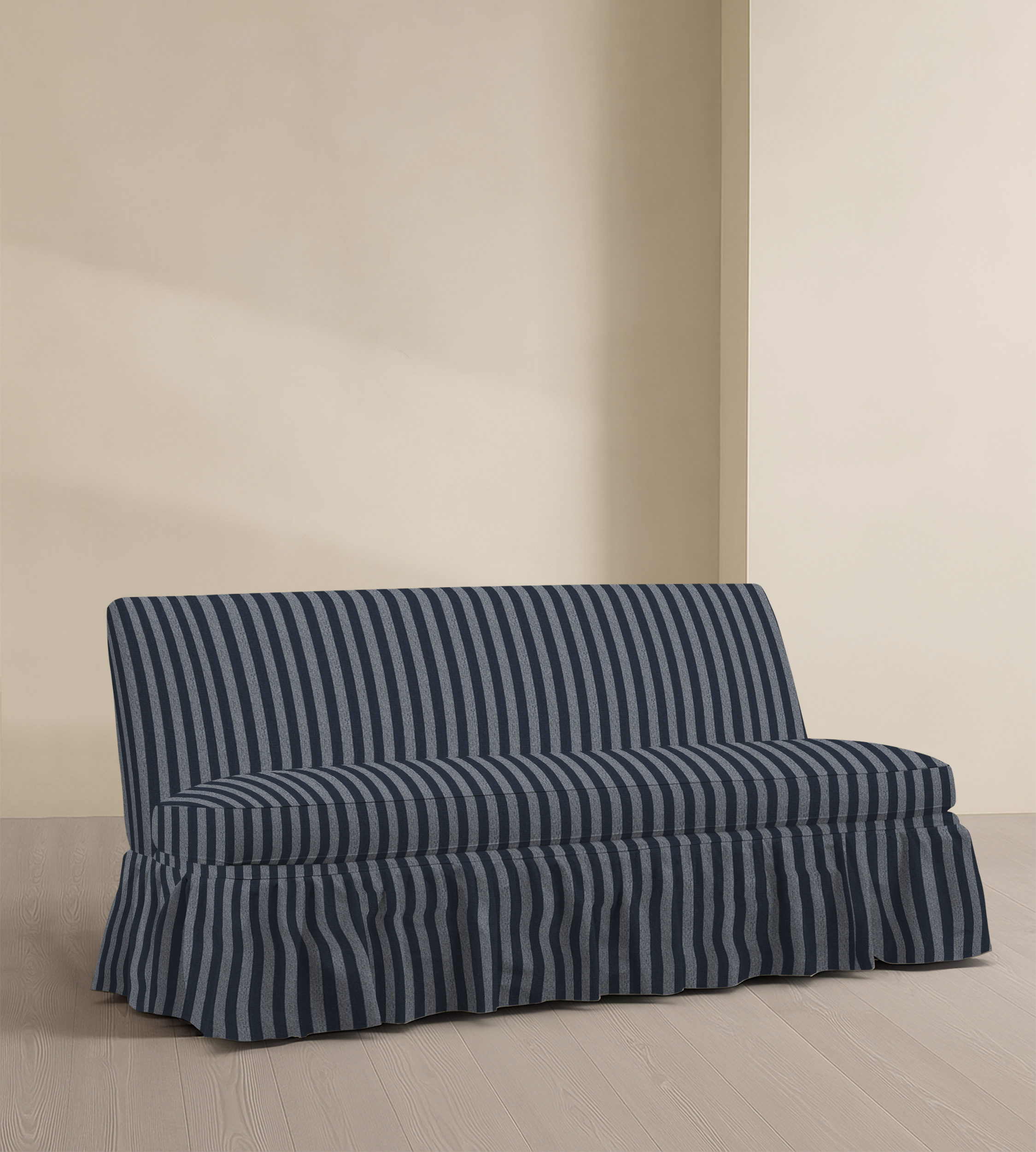 The Belgravia – 68" Ruffle Skirted Armless Sofa