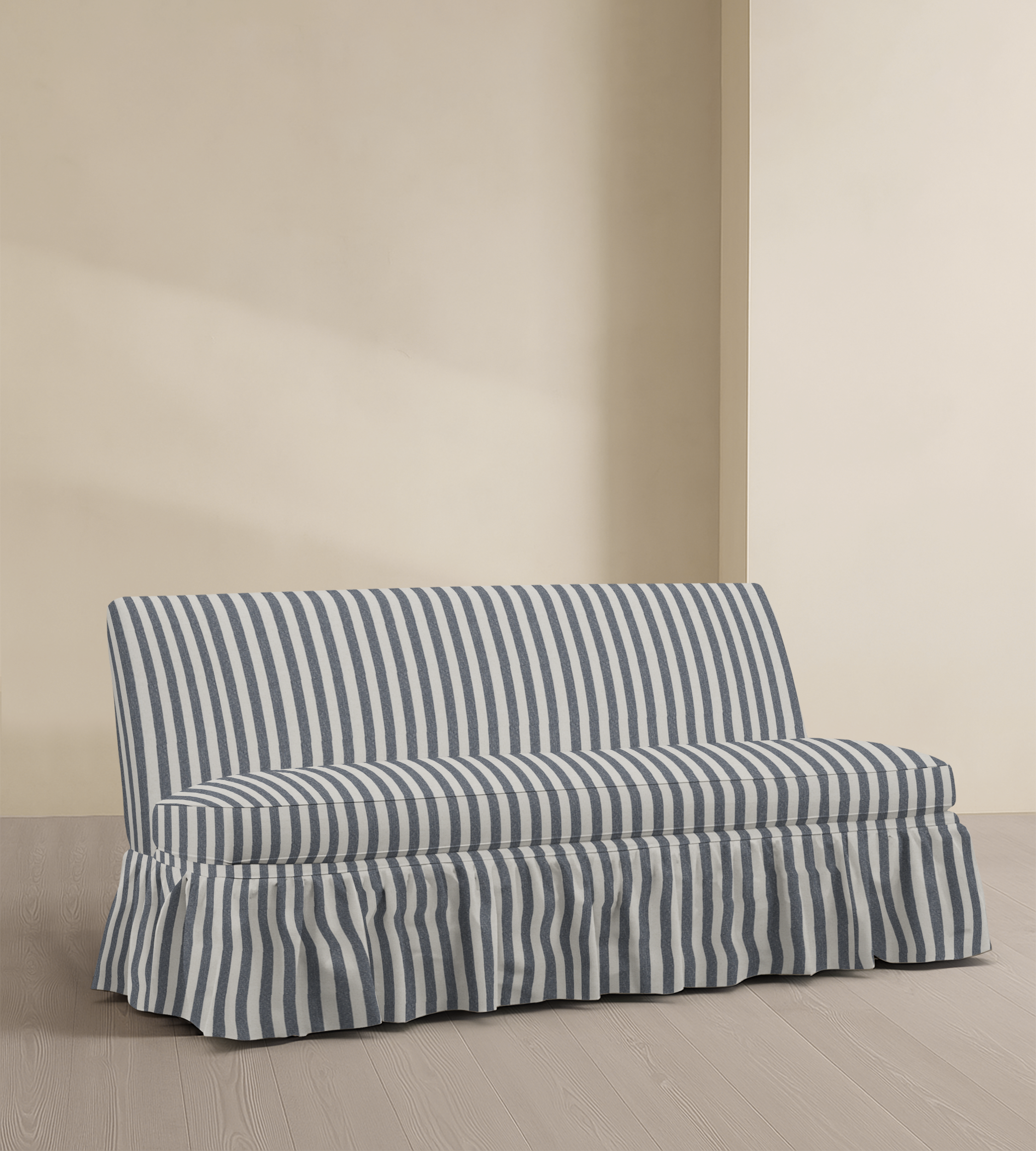 The Belgravia – 68" Ruffle Skirted Armless Sofa