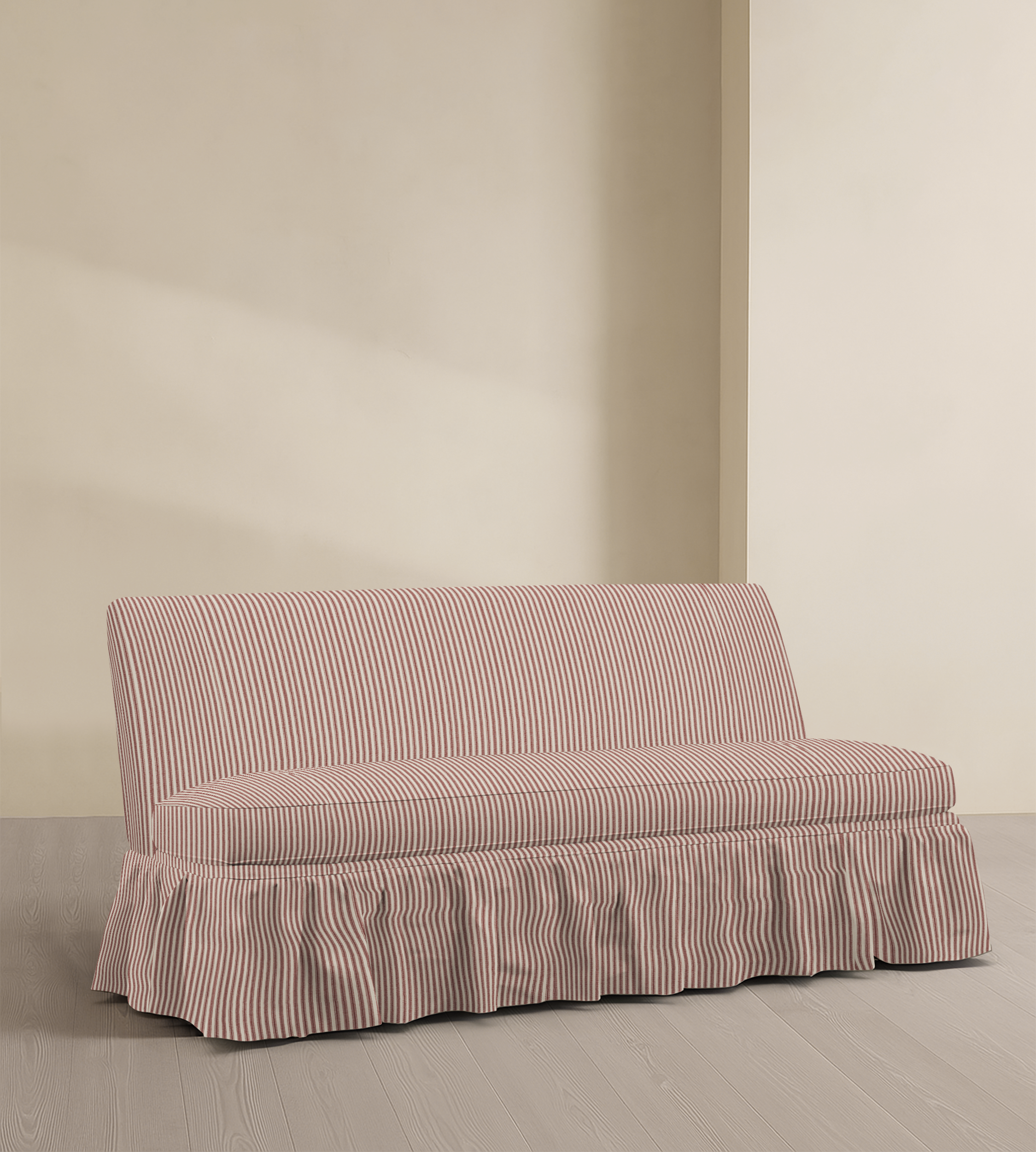 The Belgravia – 68" Ruffle Skirted Armless Sofa