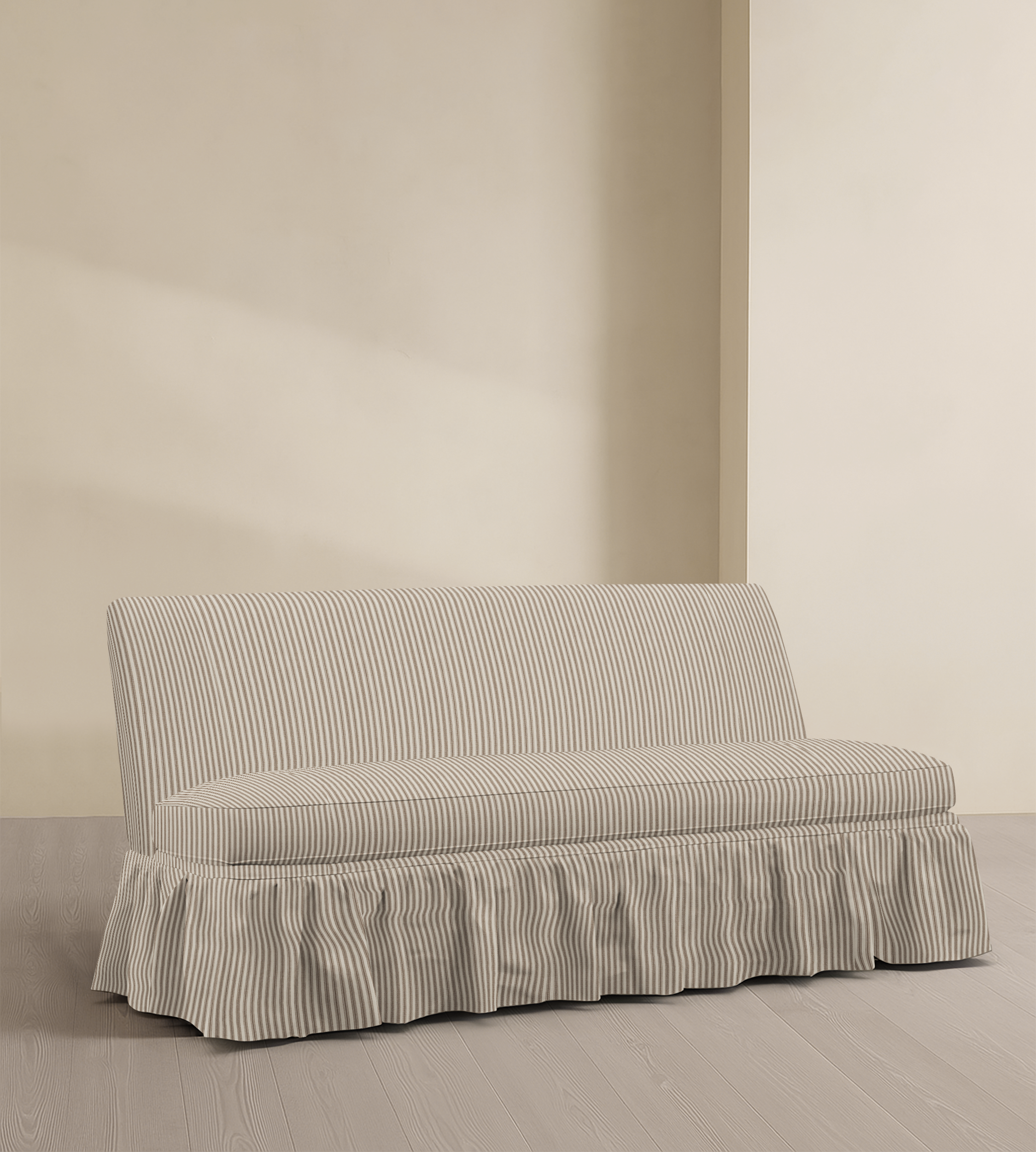 The Belgravia – 68" Ruffle Skirted Armless Sofa