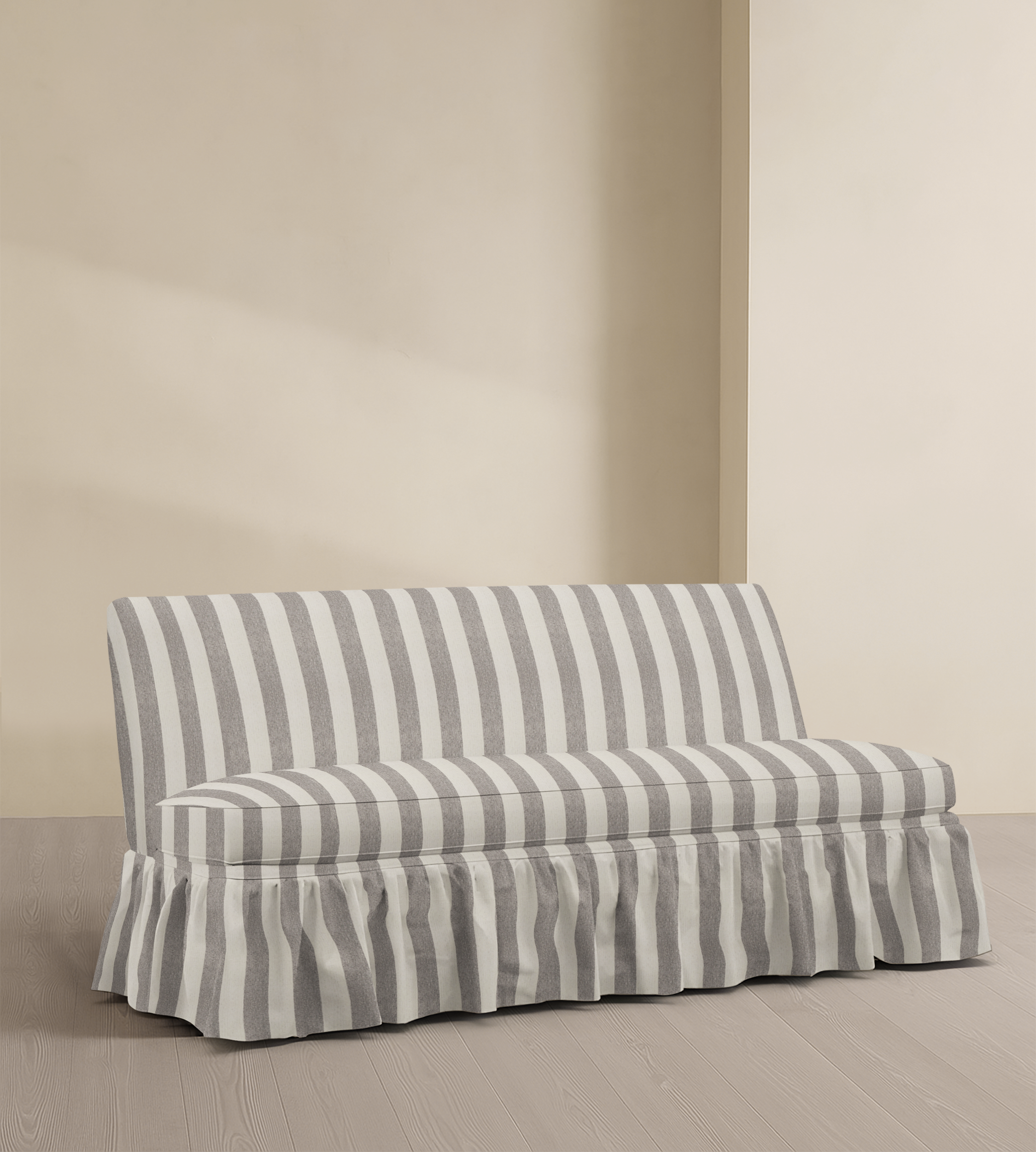 The Belgravia – 68" Ruffle Skirted Armless Sofa