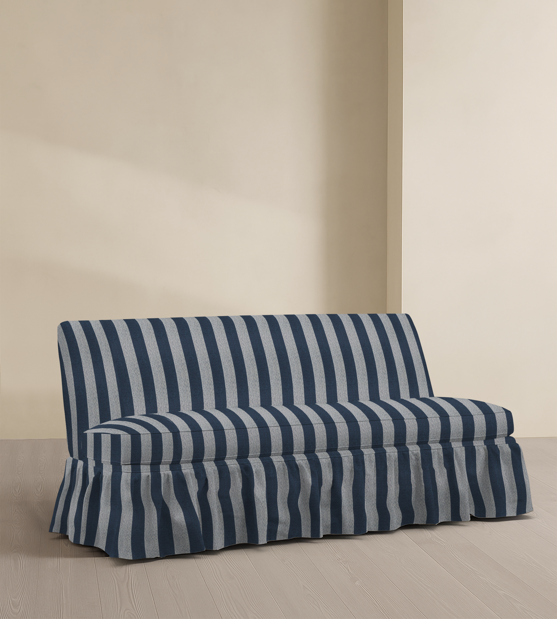 The Belgravia – 68" Ruffle Skirted Armless Sofa