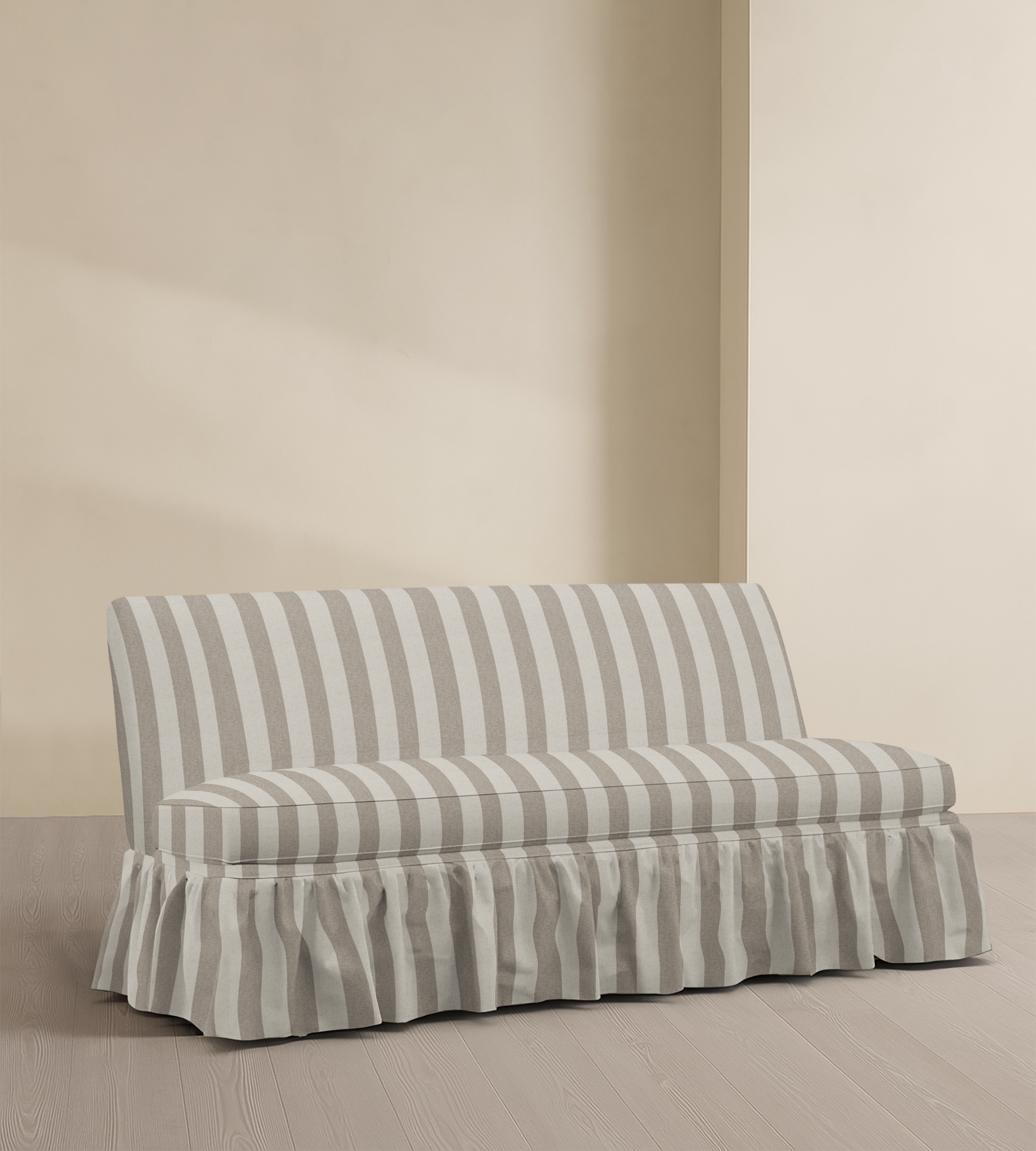 The Belgravia – 68" Ruffle Skirted Armless Sofa