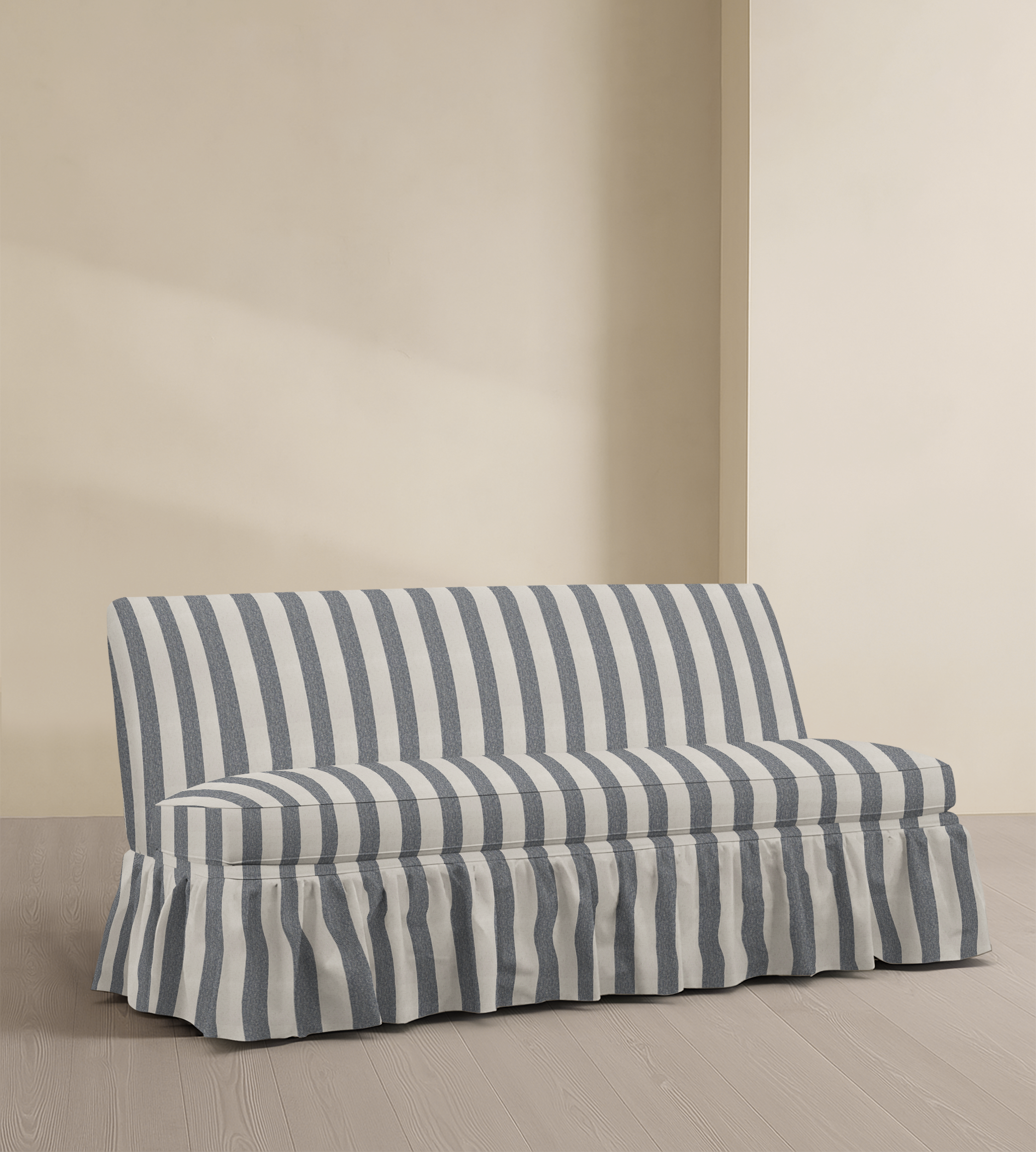 The Belgravia – 68" Ruffle Skirted Armless Sofa