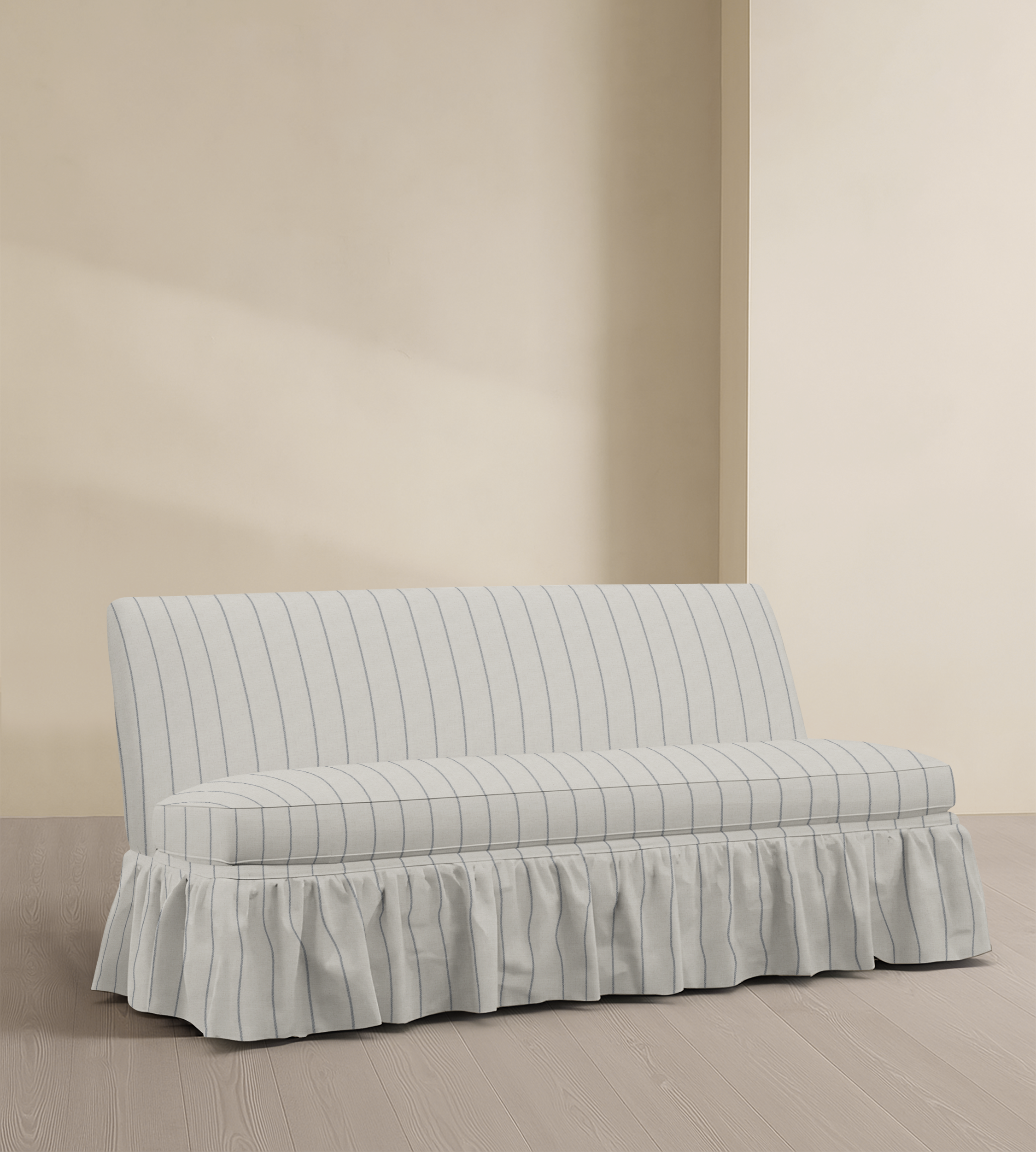 The Belgravia – 68" Ruffle Skirted Armless Sofa