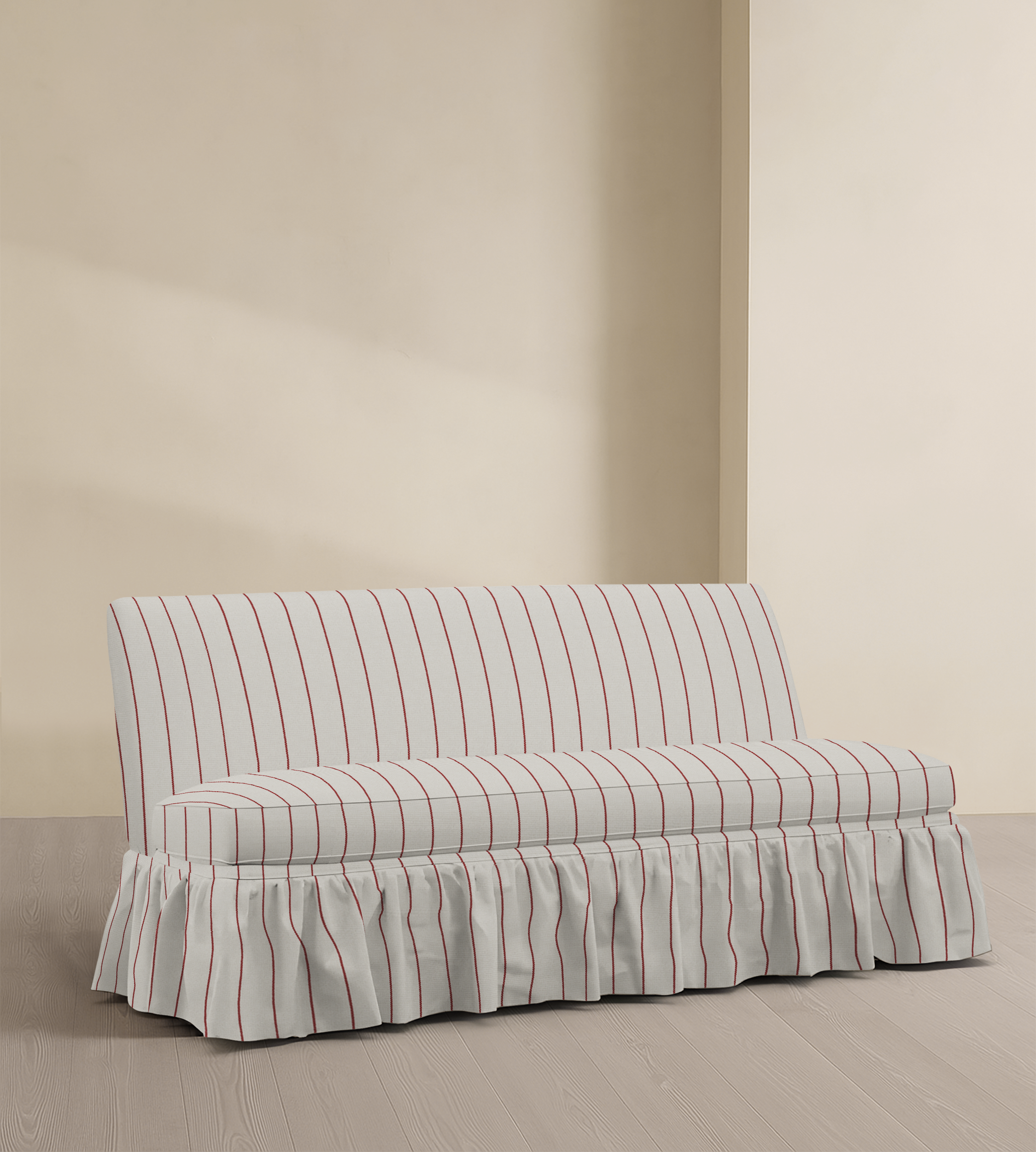 The Belgravia – 68" Ruffle Skirted Armless Sofa