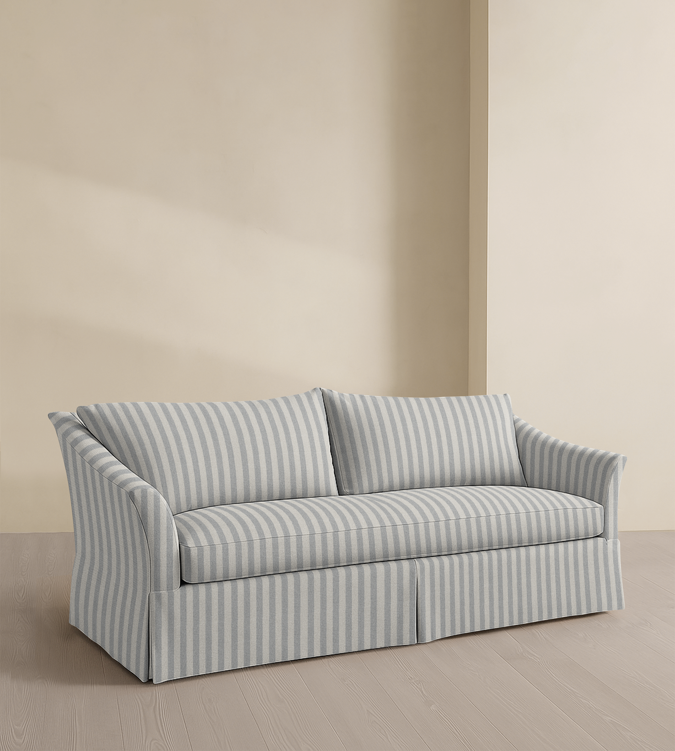 The Chelsea – 97" Skirted Flare Arm Sofa