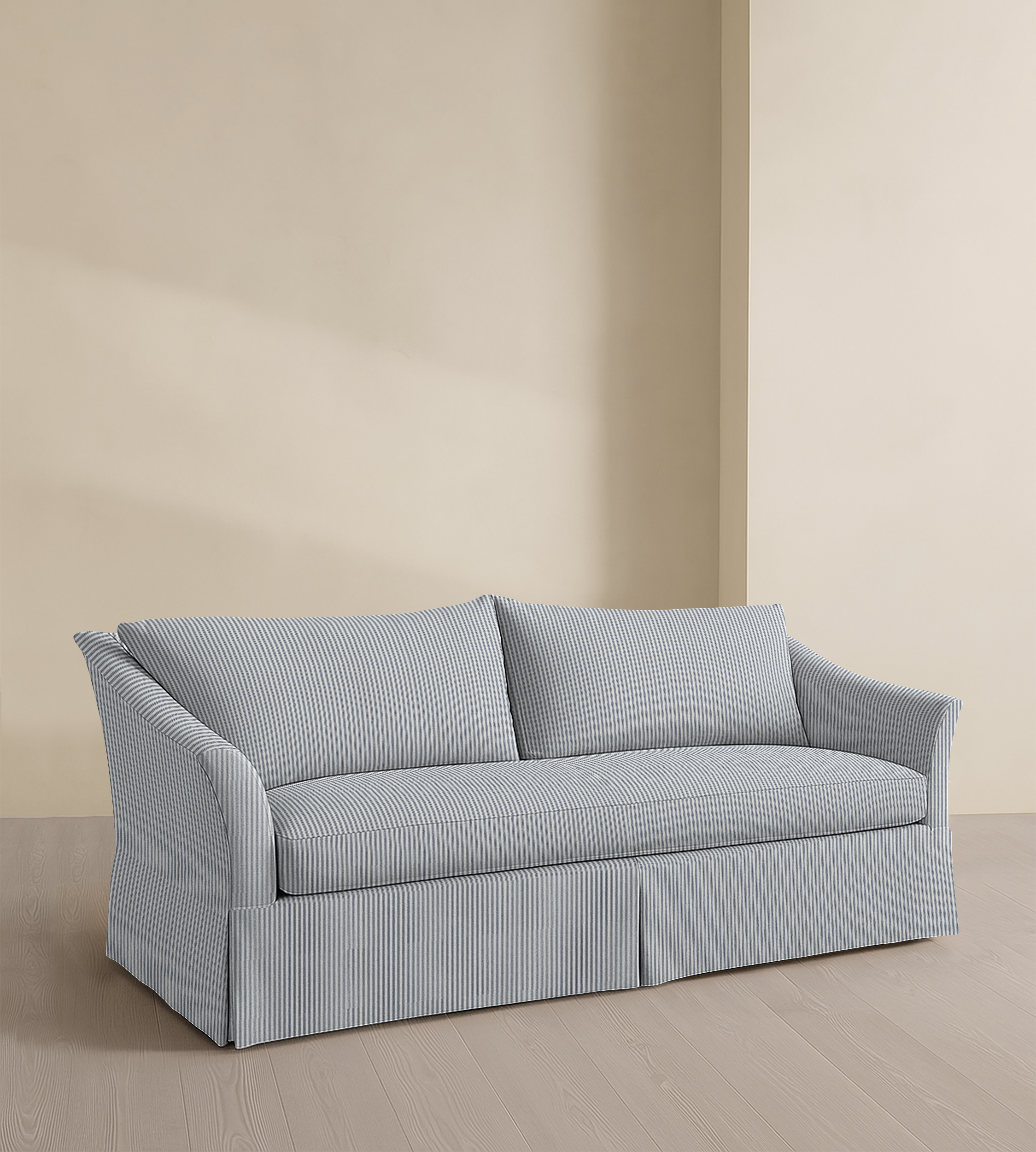 The Chelsea – 97" Skirted Flare Arm Sofa