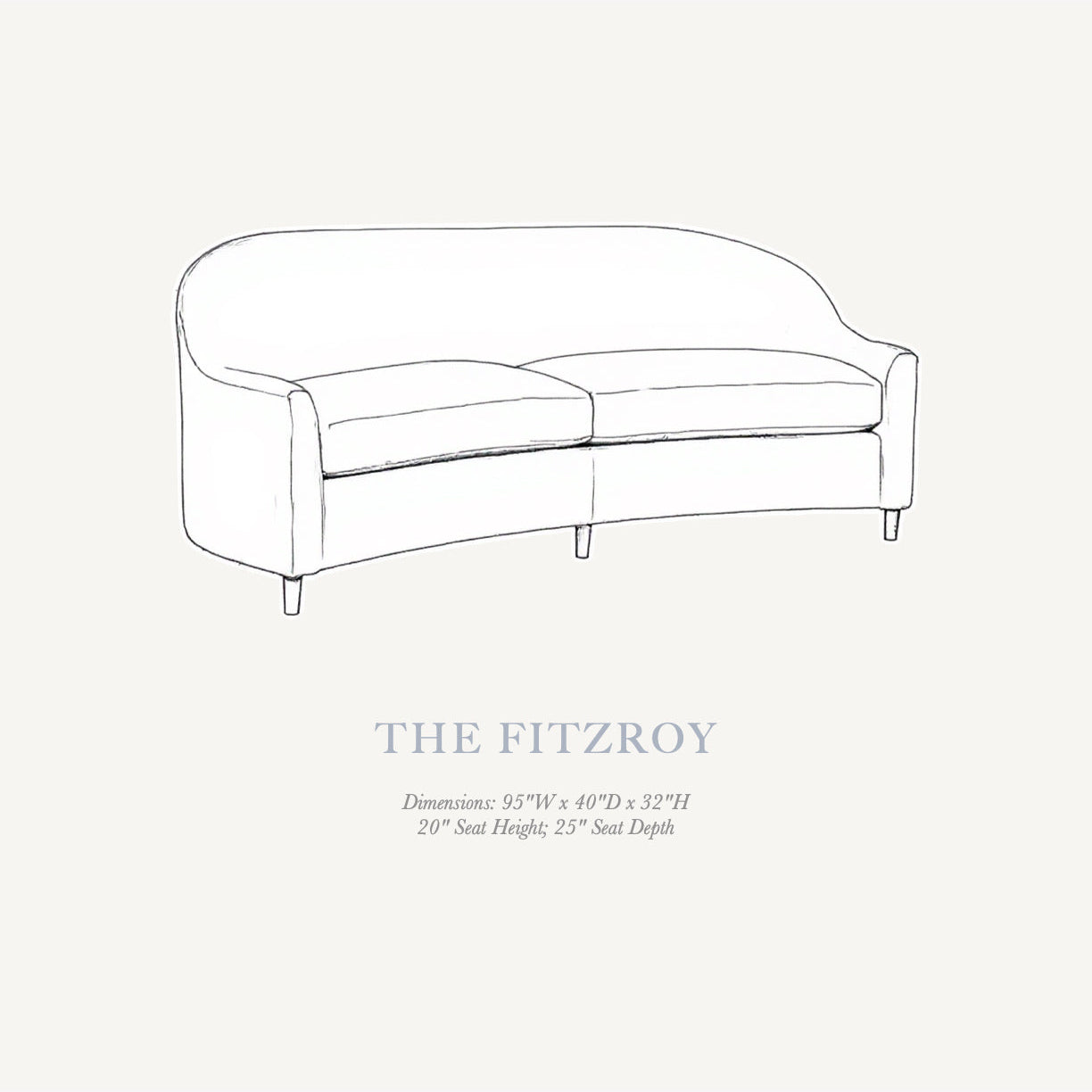 The Fitzroy – 86" Tightback Curved Sofa