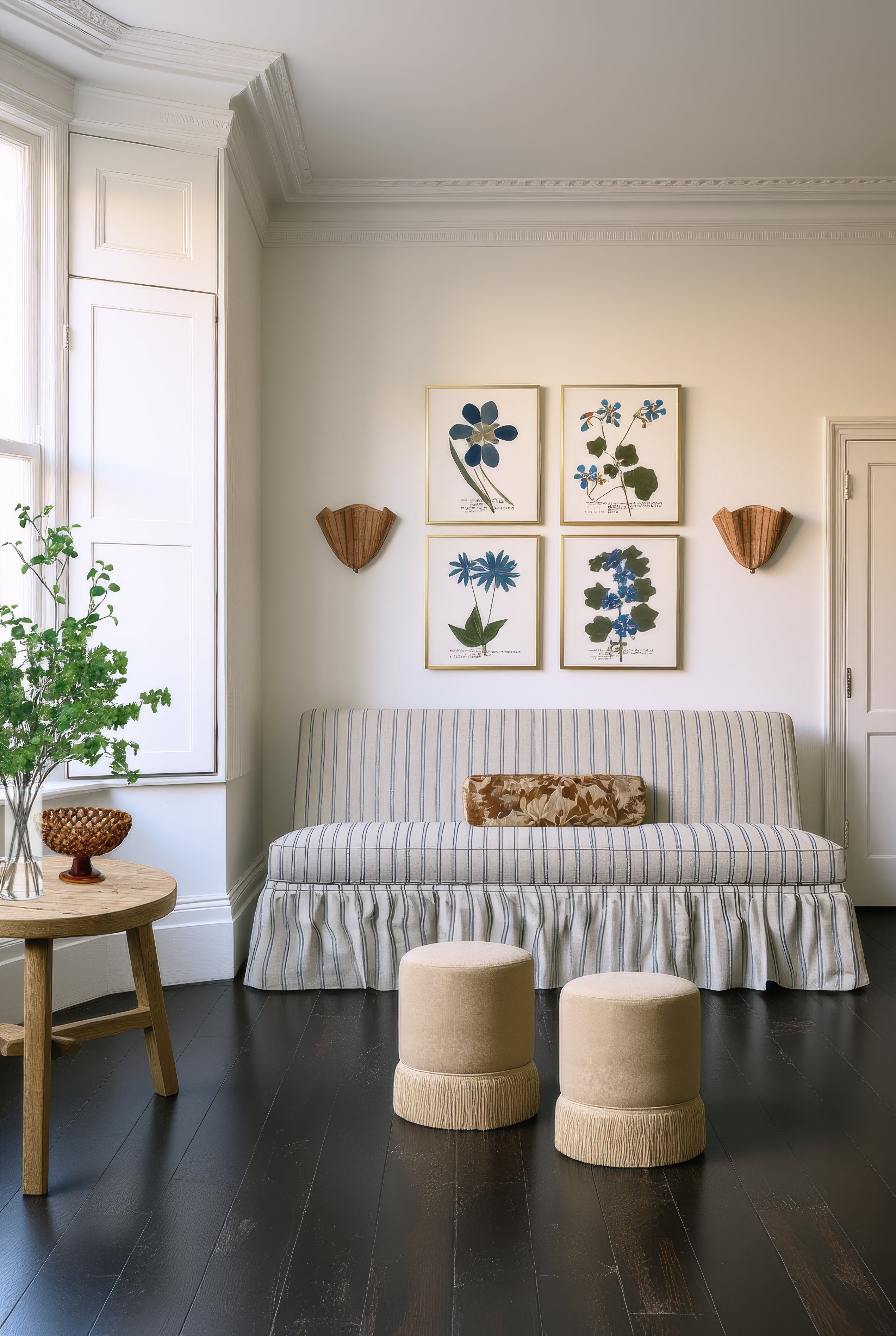 The Belgravia – 68" Ruffle Skirted Armless Sofa