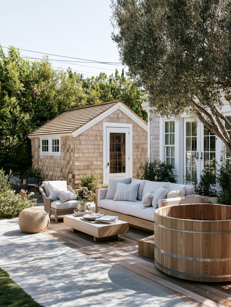 Classic backyard designed as a wellness-focused outdoor retreat