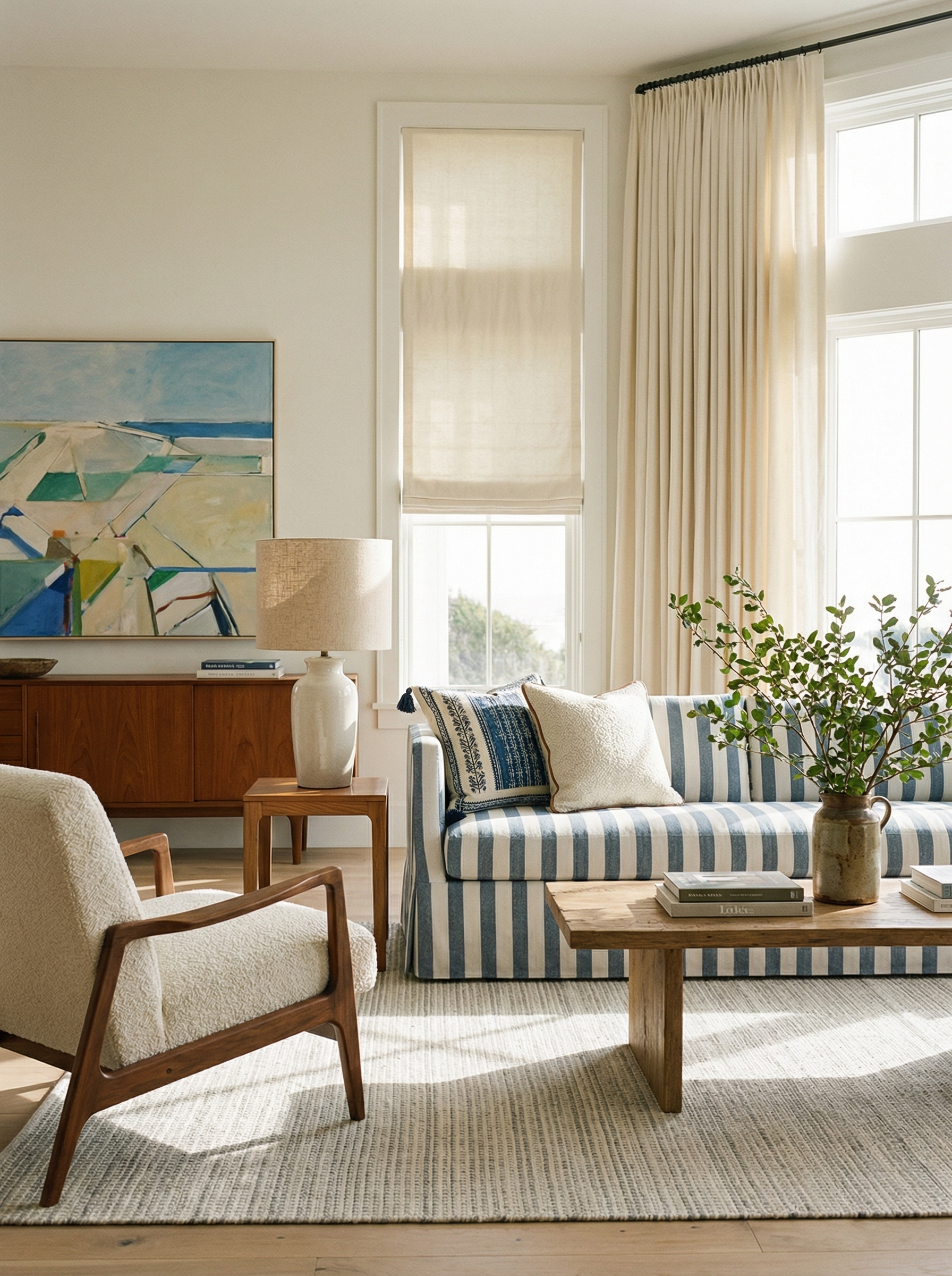 Striped Sofas as Living Room Furniture: How to Make Them the Anchor, Not the Accent