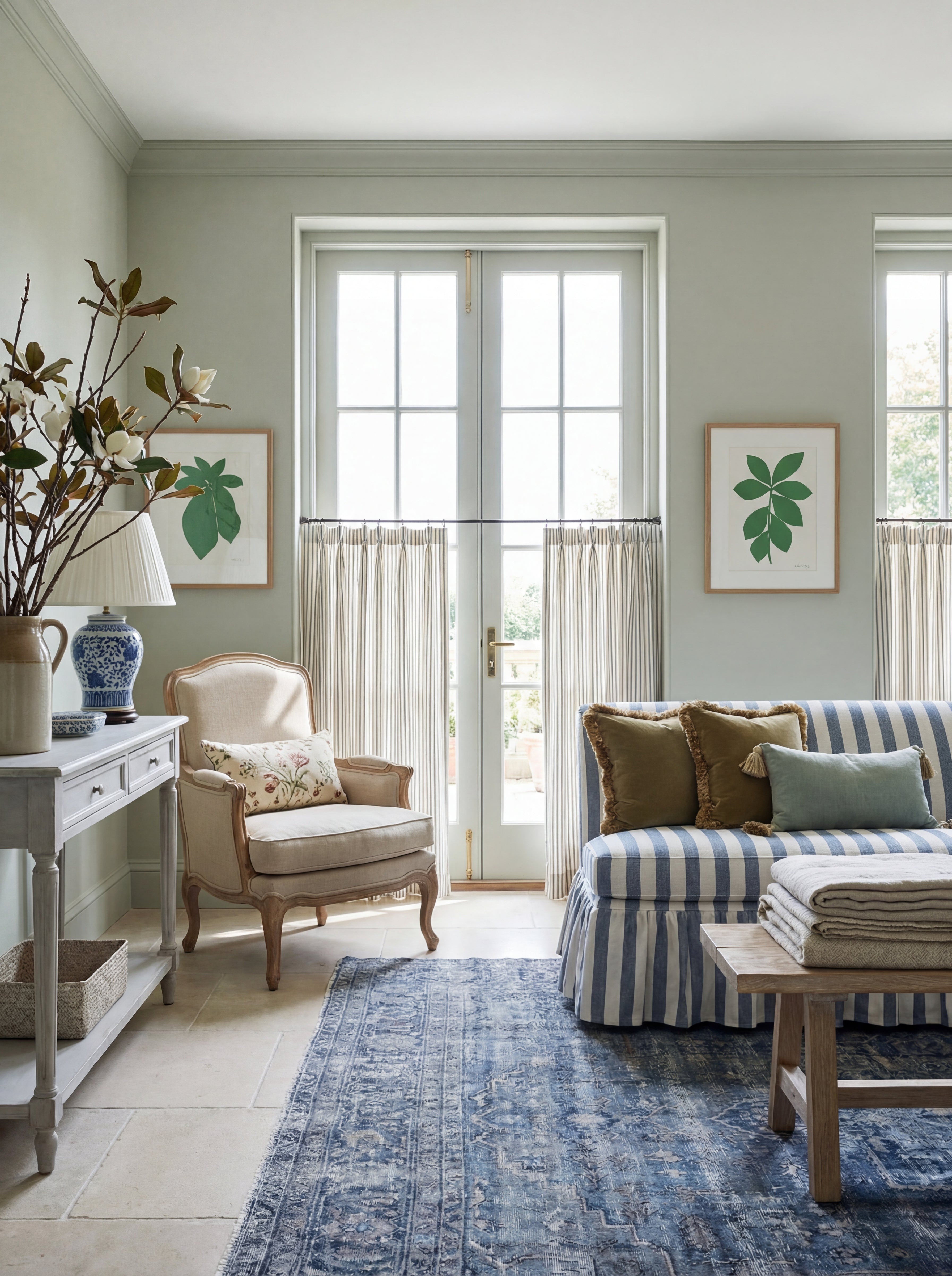 How to Mix Patterns With a Striped Sofa Without Overthinking It