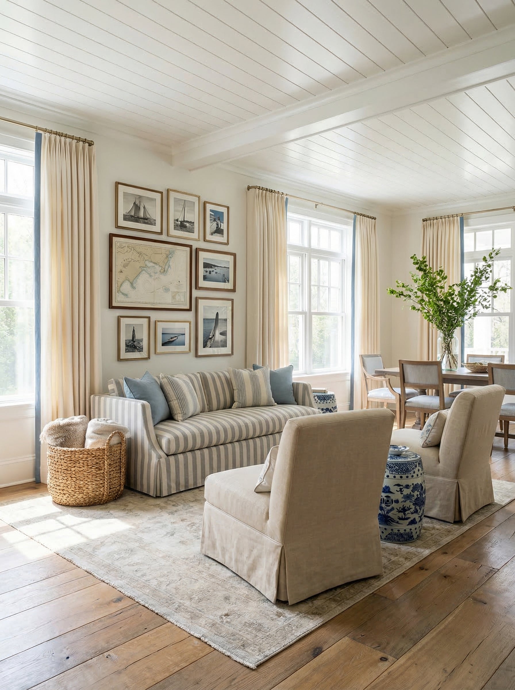 The Complete Guide to Styling a Striped Sofa in a Coastal Home