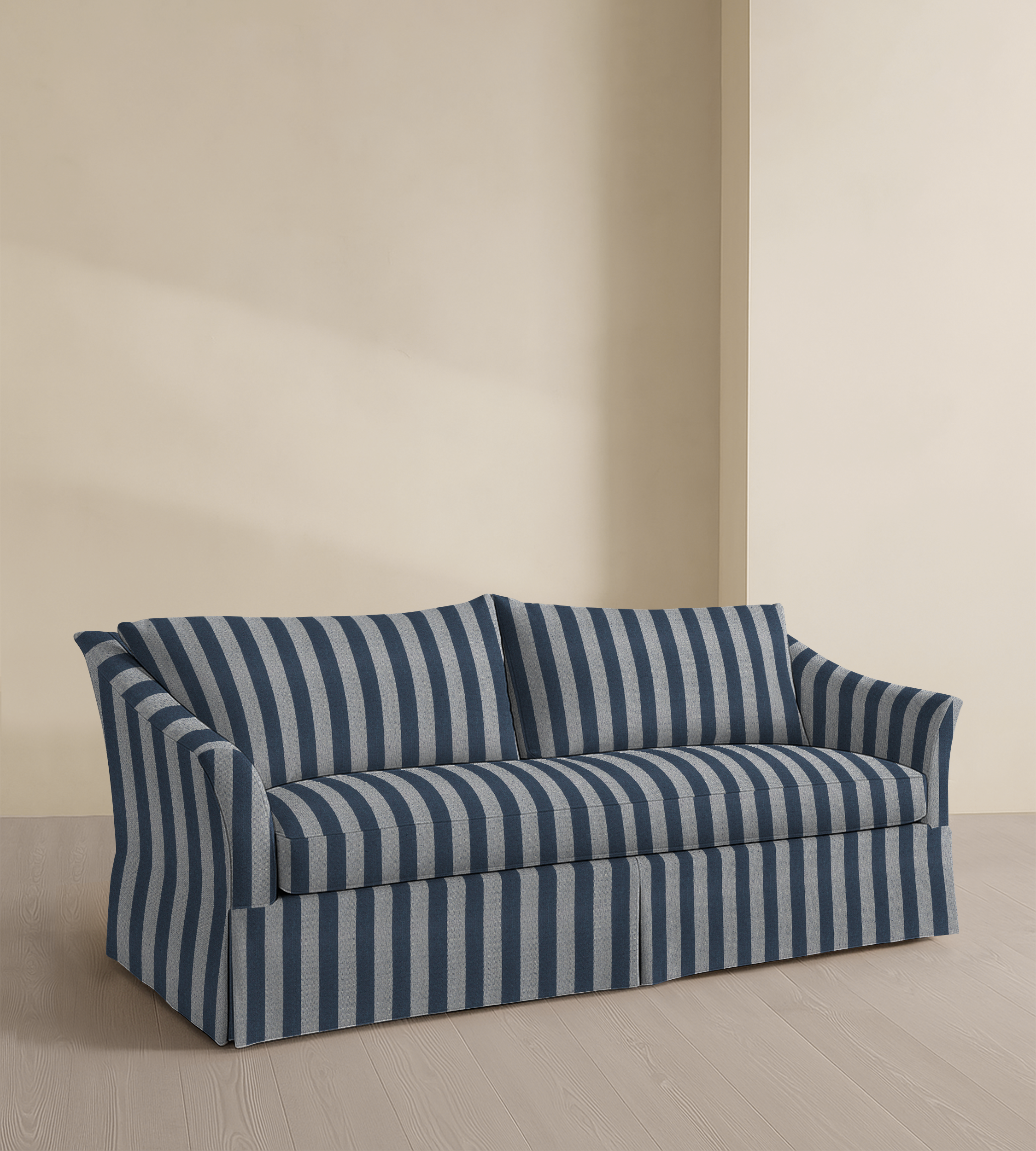 The Chelsea – 97" Skirted Flare Arm Sofa
