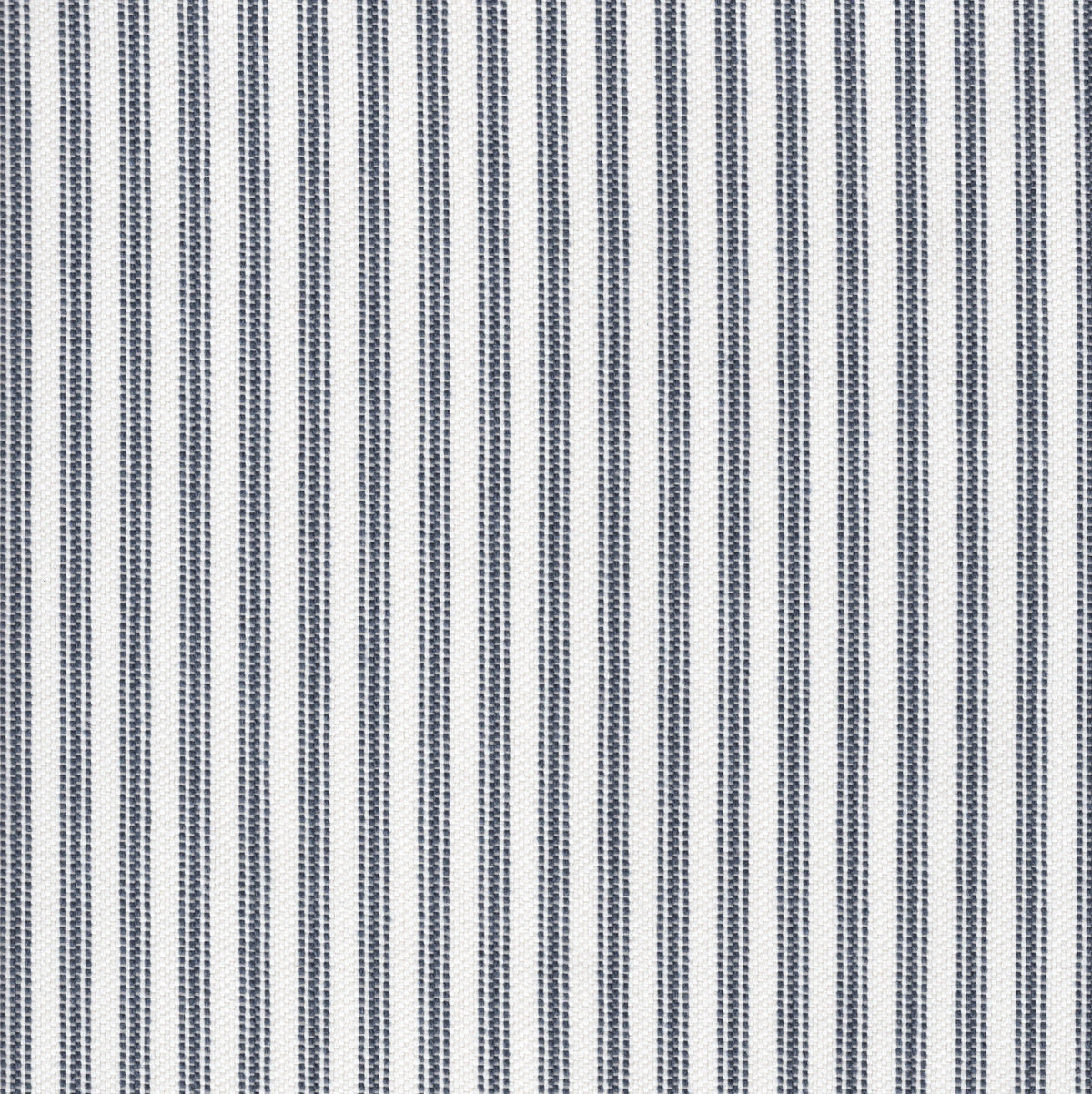Ticking stripe performance fabric in Ocean