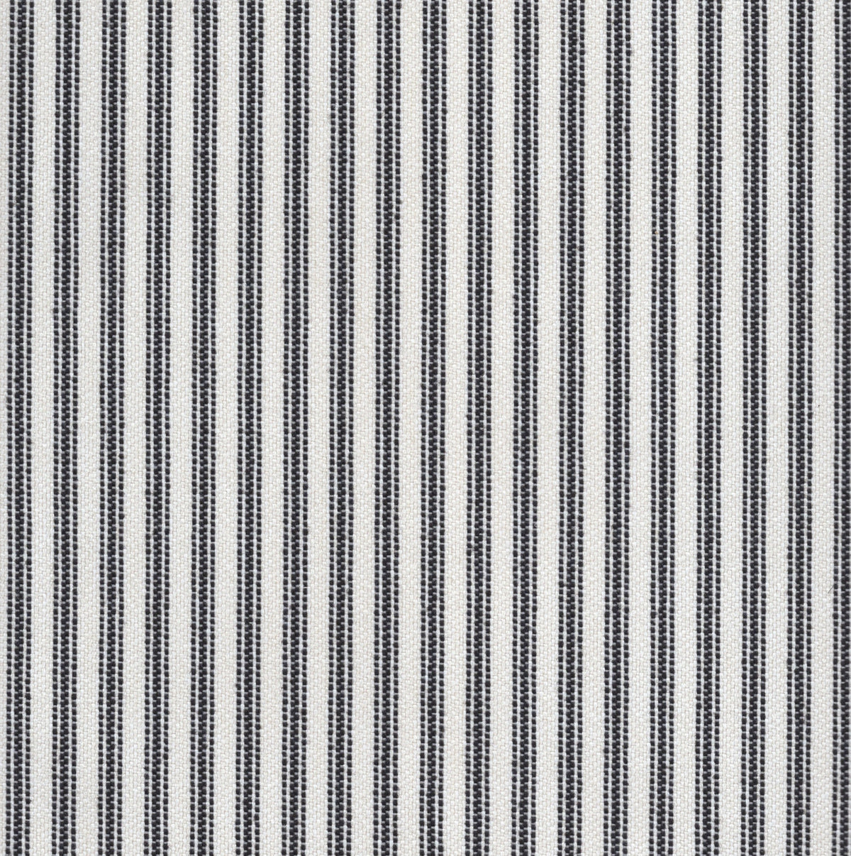 Ticking stripe performance fabric in Charcoal