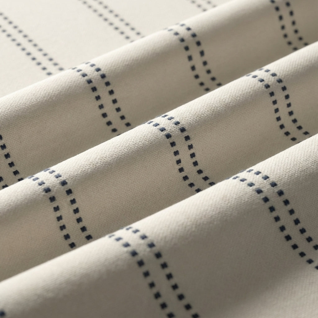 Blue Stitched Stripe Performance Fabric